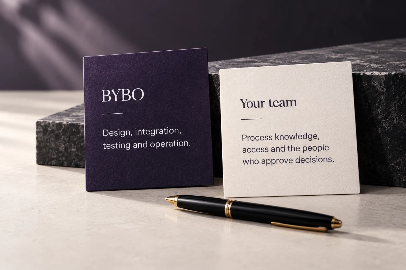 BYBO and your team: complementary responsibilities