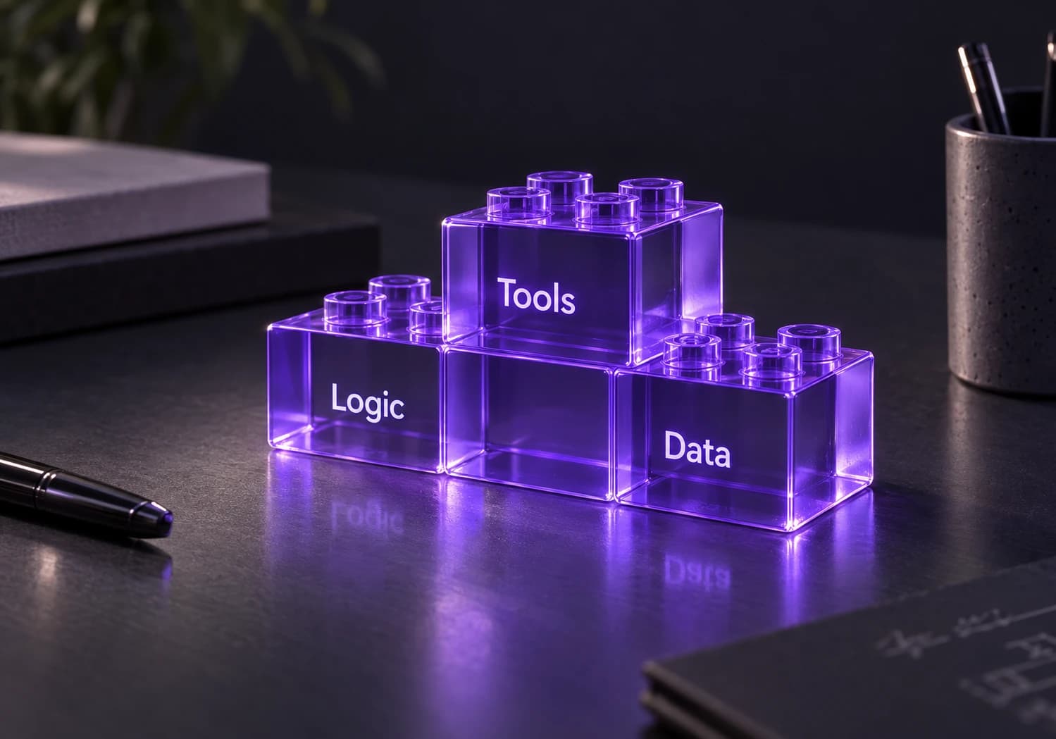 Violet glass tools for connected work